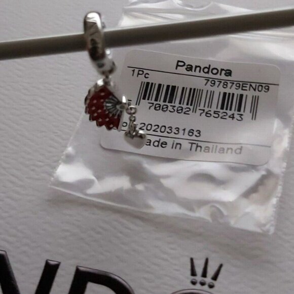 Authentic Pandora *Retired* Sterling Silver Spanish Fan Dangle Charm 797879EN09 - Picture 6 of 10